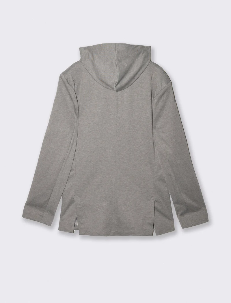 Blazer formale con cappuccio regolabile - Grigio mel.