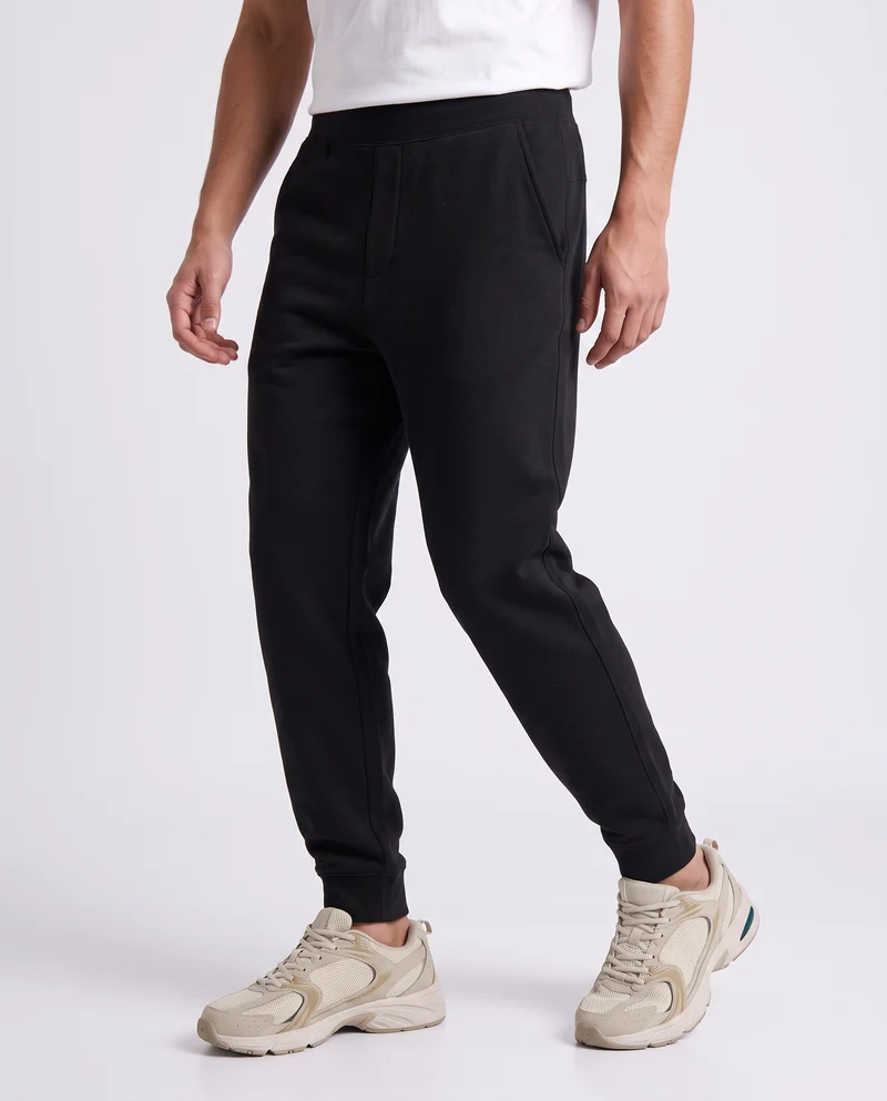 Pantaloni Jogger Interlock con Tasche - Nero