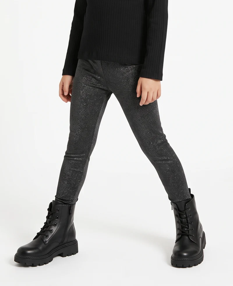 Leggings lunghi effetto lucido e morbidi - Nero