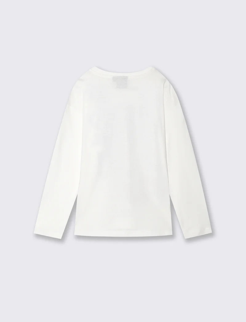 T-shirt Sonic maniche lunghe in cotone - Bianco latte