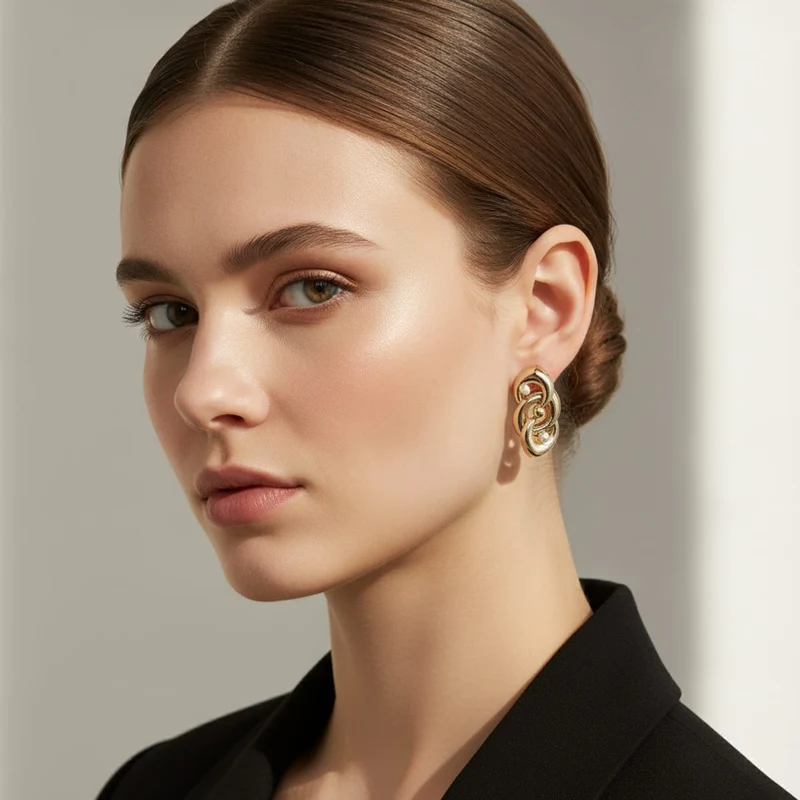 Bracciale elastico con pepite e palline - Oro