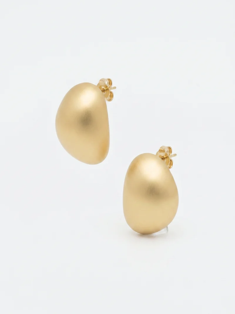 Orecchini grandi a bottone - Oro