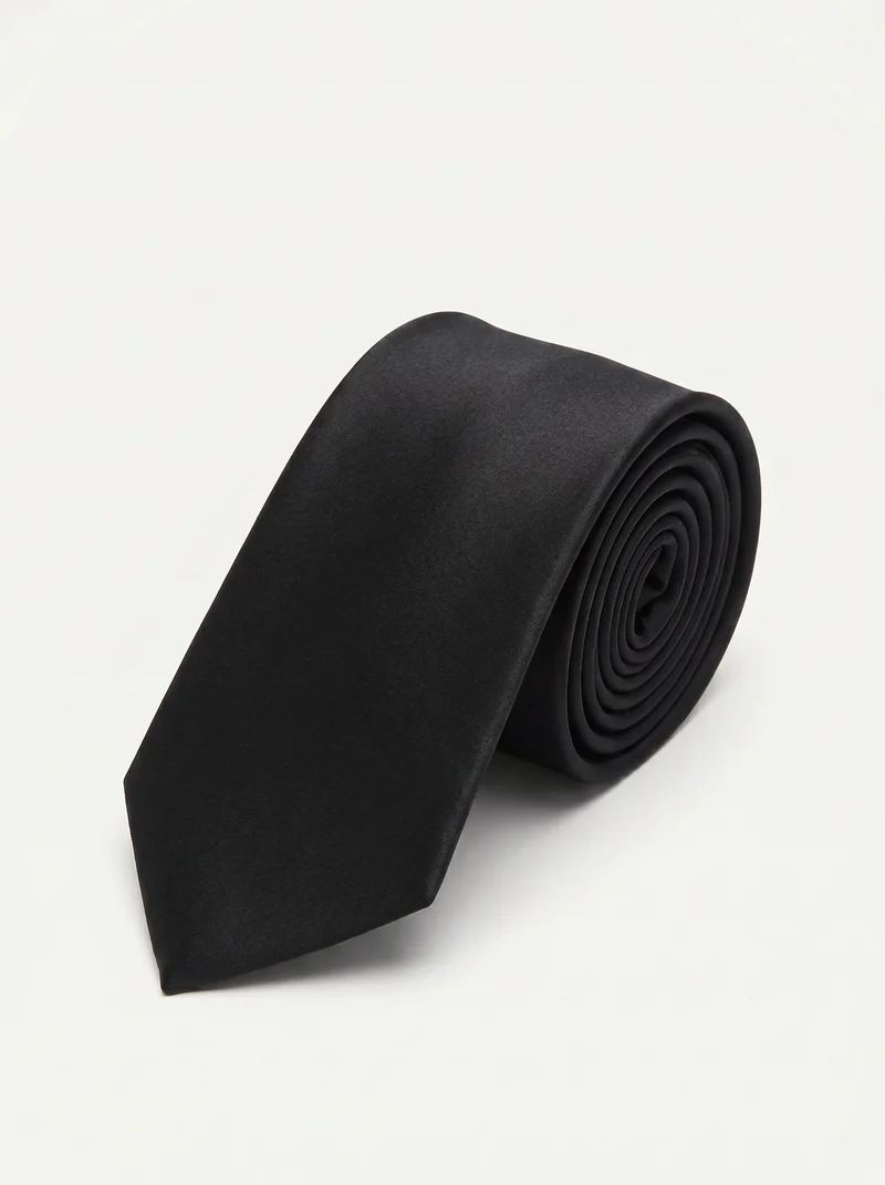 Cravatta liscia 8cm per uomo elegante - Nero