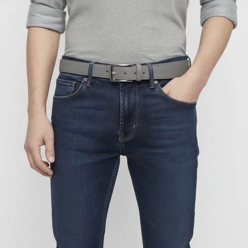 Cintura uomo basic elegante e versatile - Grigio