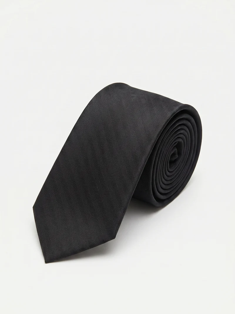 Cravatta cerimonia uomo 8cm elegante - Nero