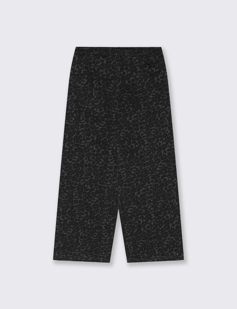 Jogger gamba larga con stampa trendy - Nero