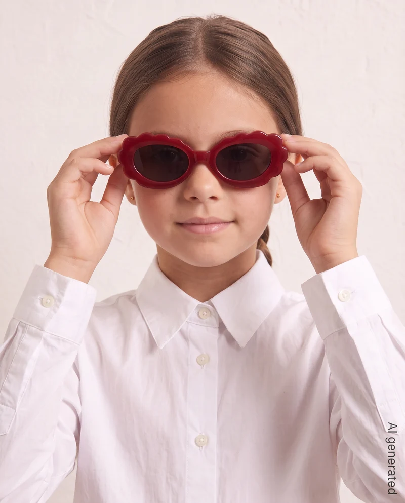 Occhiali sole bambina a forma di nuvoletta - Bordeaux