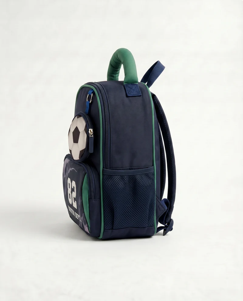 Zainetto bambino con tasche e portamonete - Blu