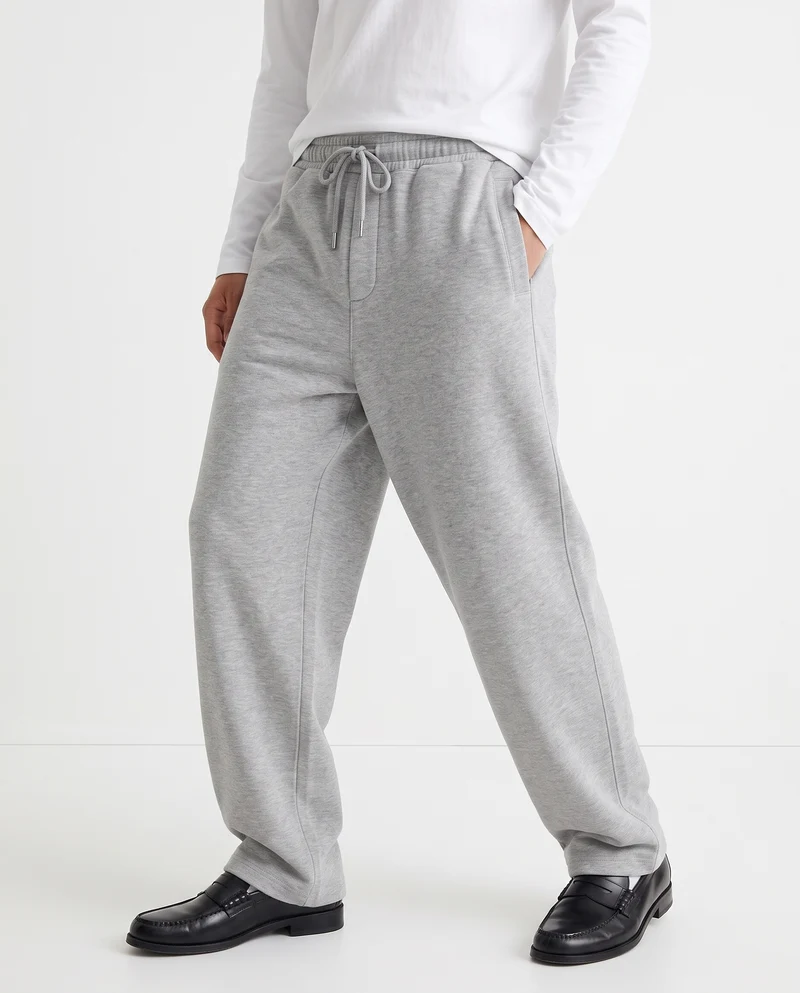 Pantaloni Jogger Extra Baggy in Felpa - Grigio mel.