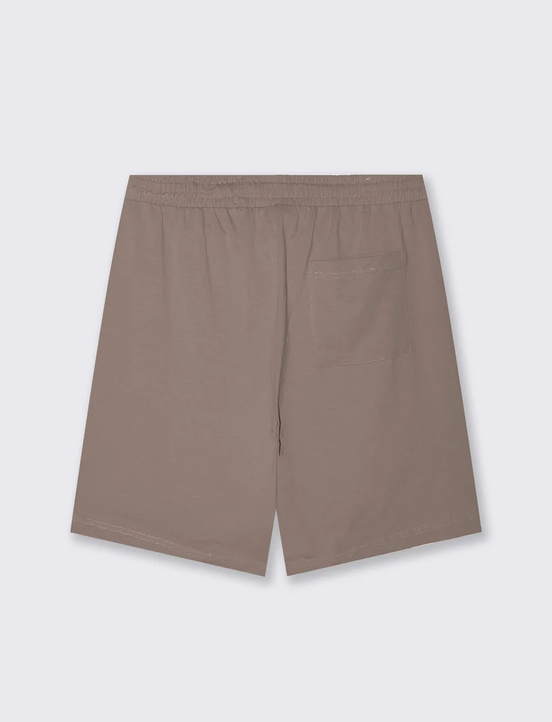 Bermuda Jogger Relaxed Fit in Cotone - Grigio fango