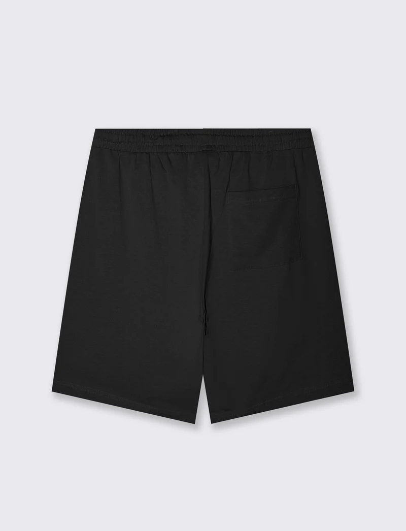 Bermuda Jogger Relaxed Fit in Cotone - Nero