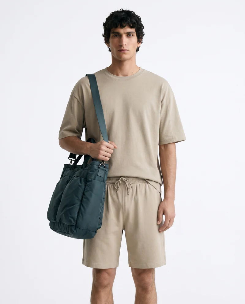 T-shirt uomo jersey relaxed fit maniche corte - Grigio stone