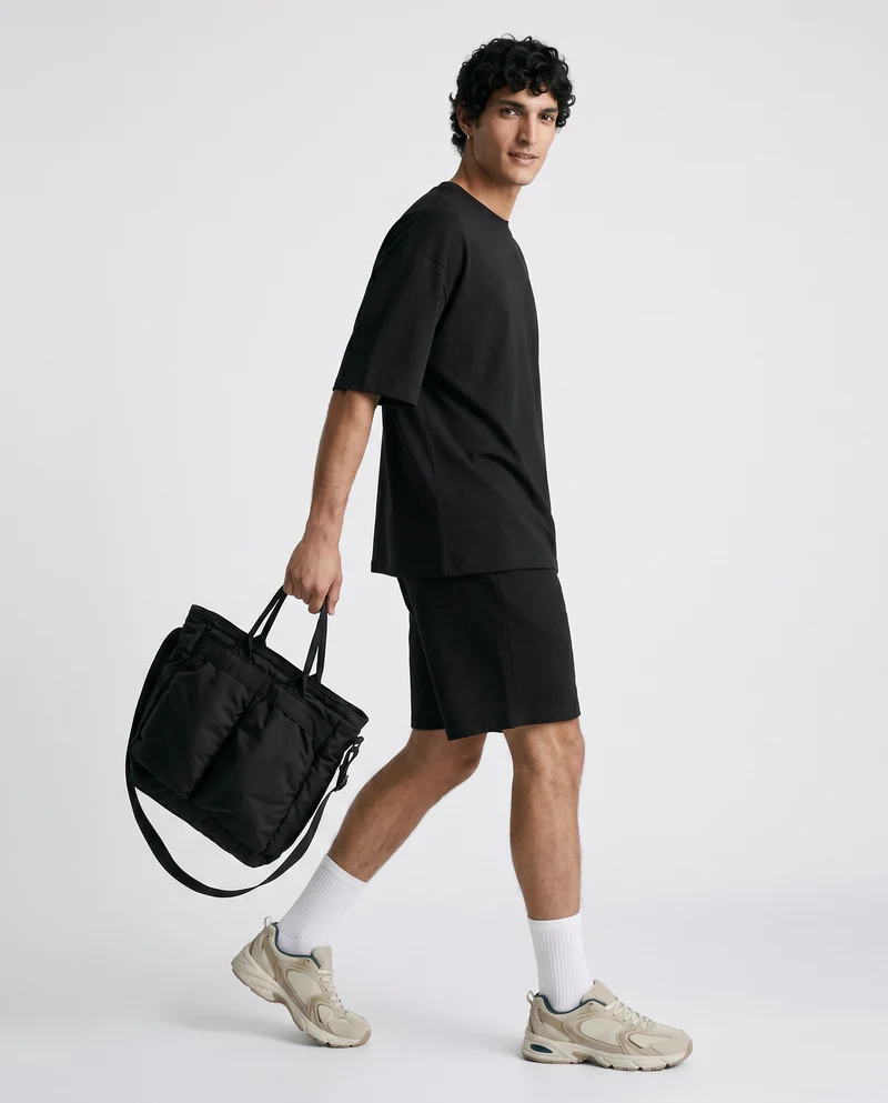 T-shirt uomo jersey relaxed fit maniche corte - Nero