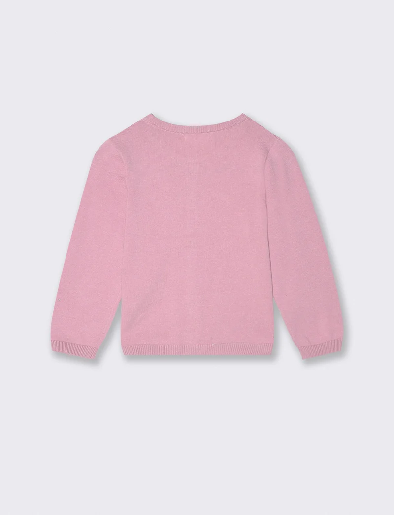 Maglietta con colletto in cotone elegante - Rosa polvere