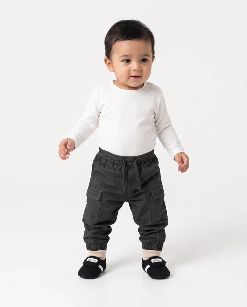 Pantaloni cargo foderati con tasche - Grigio piombo