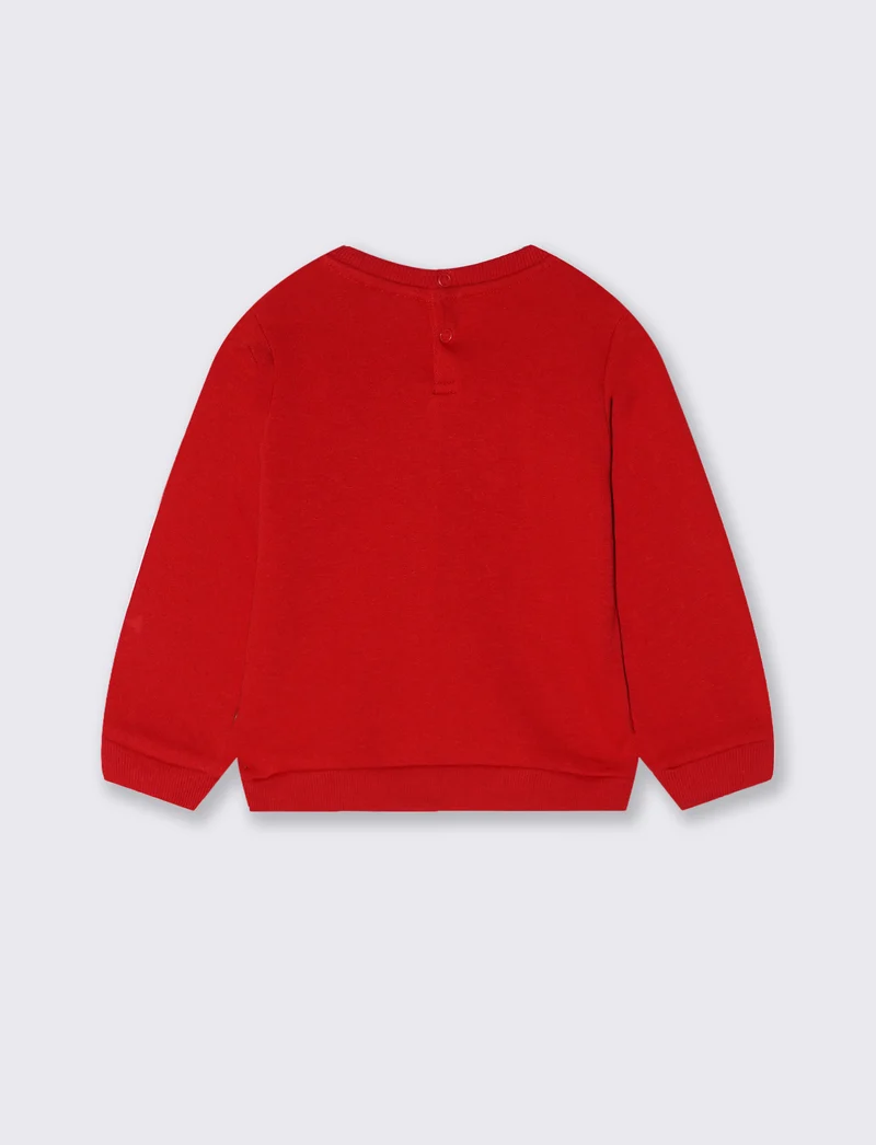 Felpa natalizia Topolino girocollo lunga - Rosso
