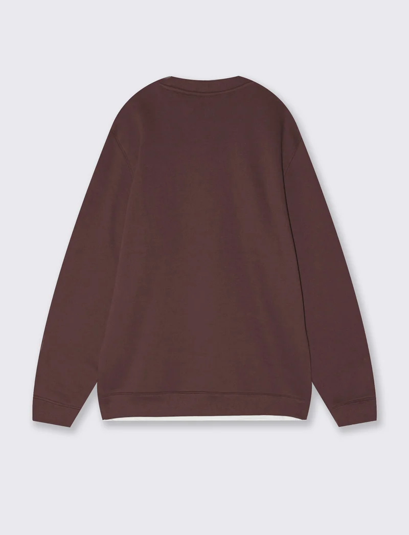 Felpa girocollo con contrasti eleganti - Bordeaux