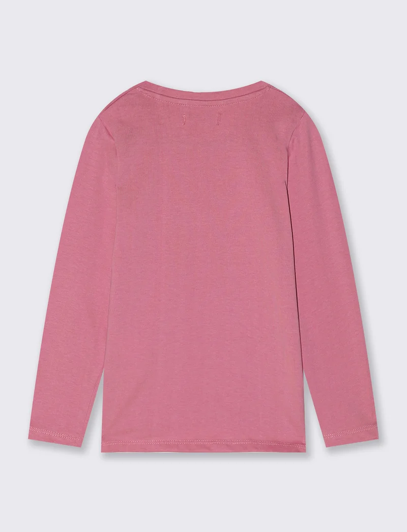 Maglia in cotone manica lunga - Rosa candy