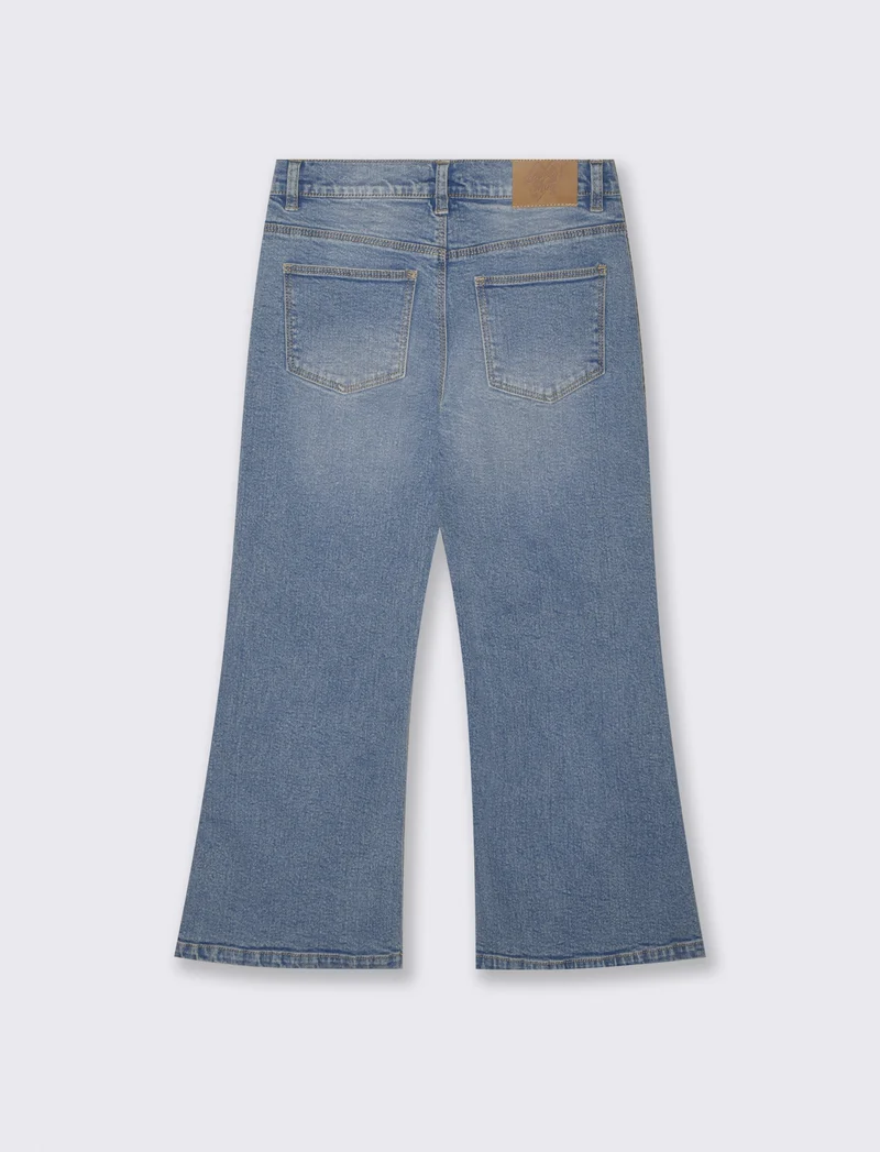 Jeans flare fit in denim elastico cinque tasche - Denim
