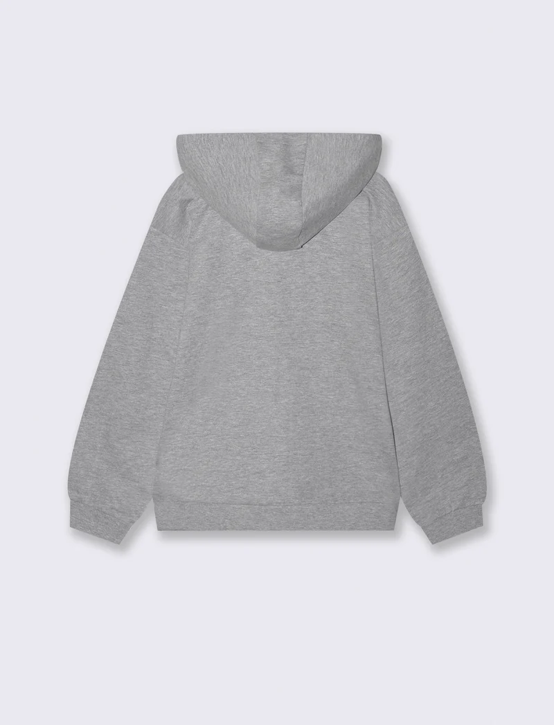 Felpa con cappuccio versatile per tutti - Grigio mel.