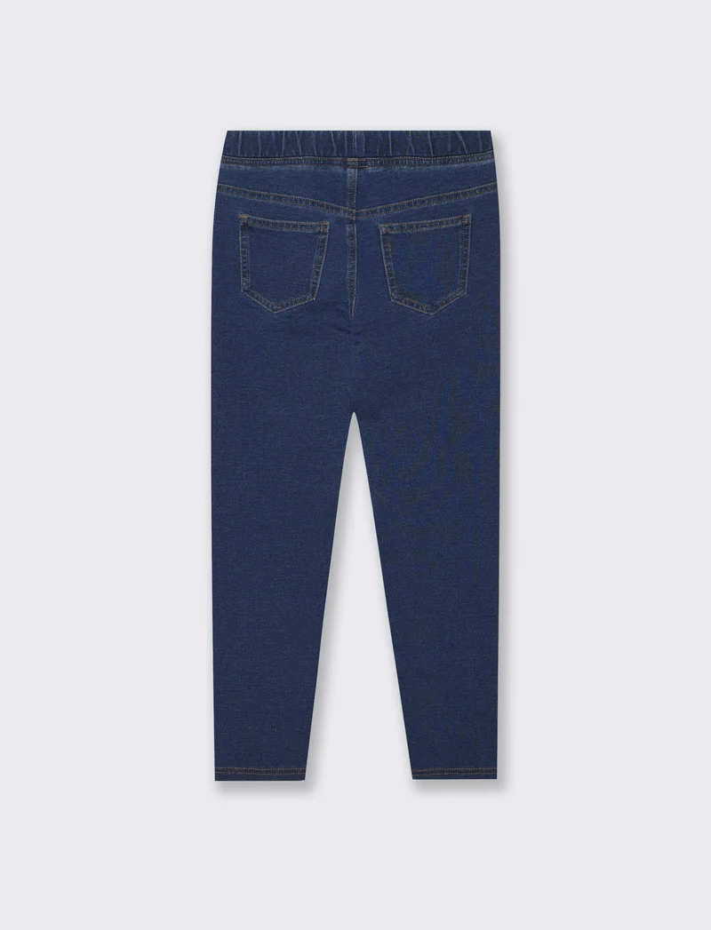 Jeggings in cotone elastico effetto denim - DENIM SCURO