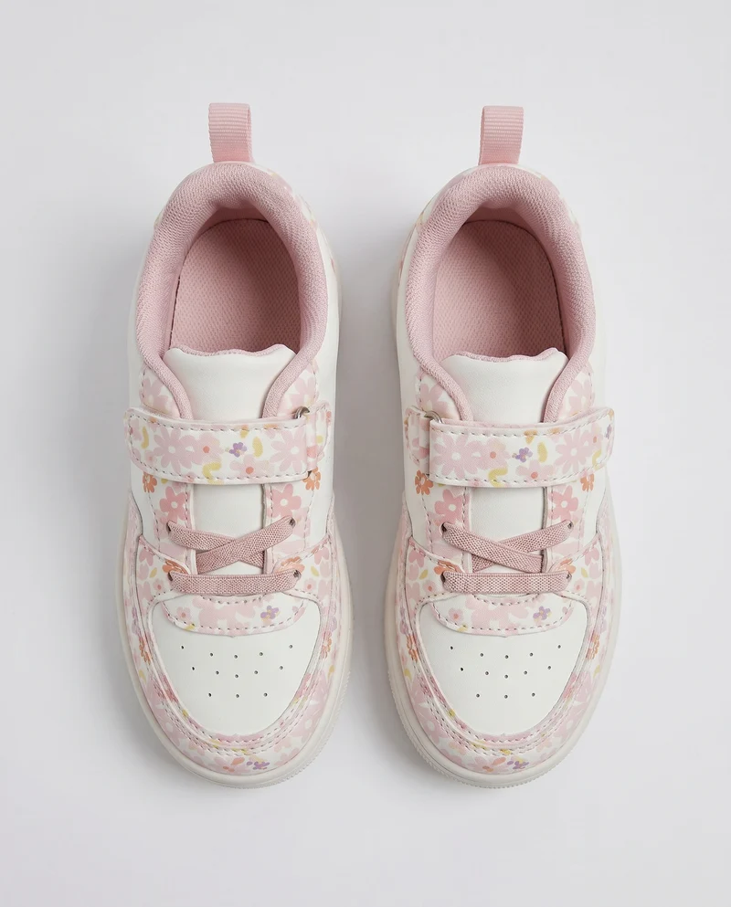 Sneakers floreali da bambina bianche - Bianco