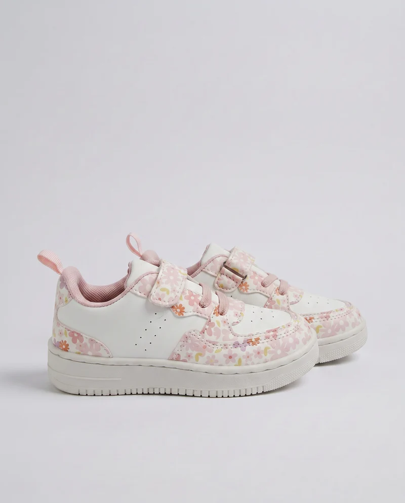 Sneakers floreali da bambina bianche - Bianco
