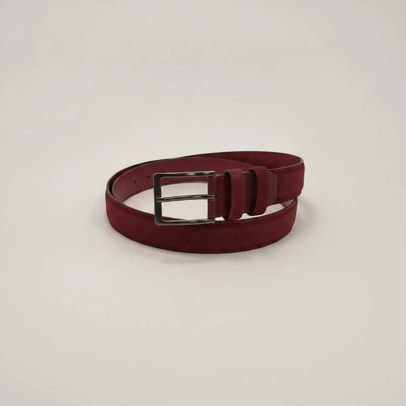 Cintura uomo suede intrecciata fusto - Bordeaux