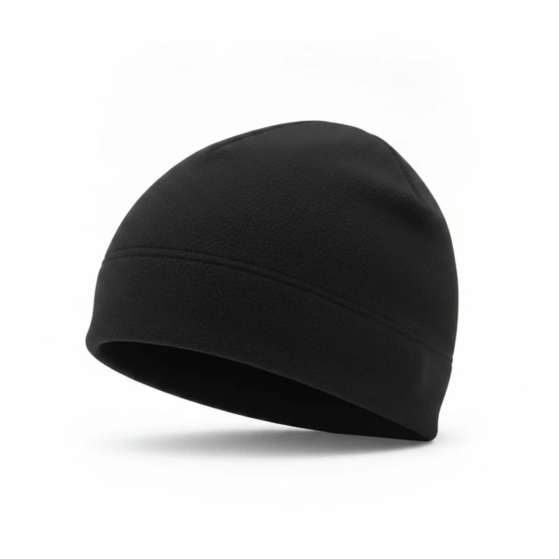 Cappello cuffia in pile basic unisex - Nero