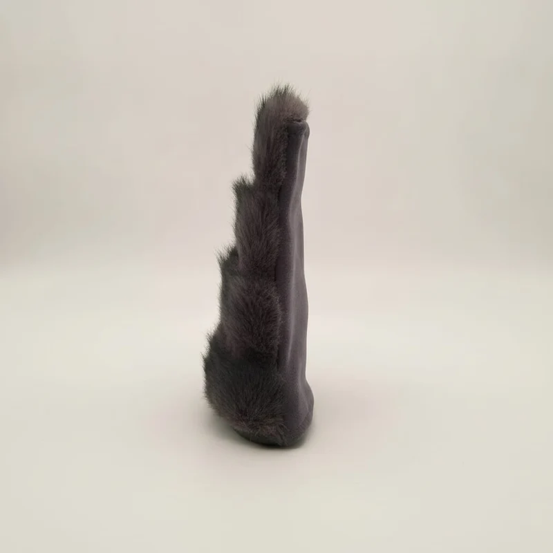 Guanti senza dita in finta pelliccia - Nero