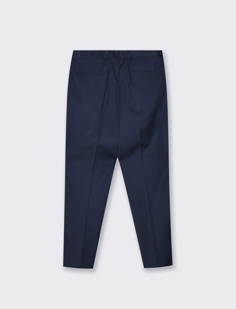 Pantaloni Formal Fit con Vita Elasticizzata - Blu