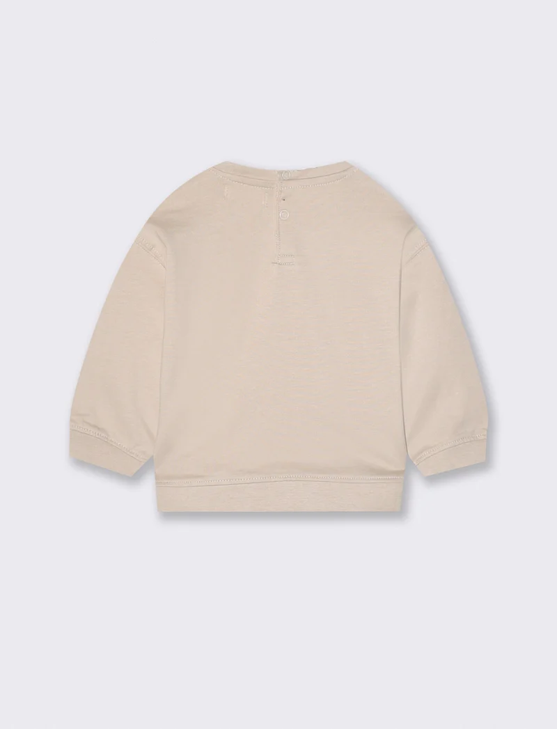 Felpa girocollo in cotone per neonato - Beige