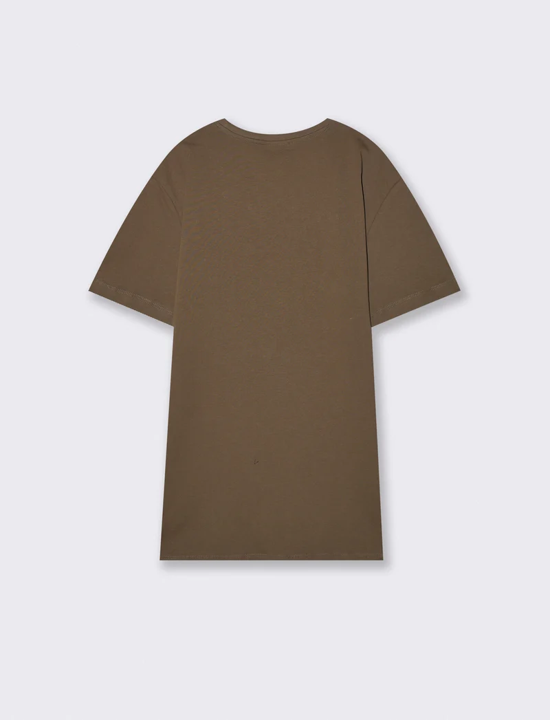 T-shirt cotone con stampa degradè - Verde kaki