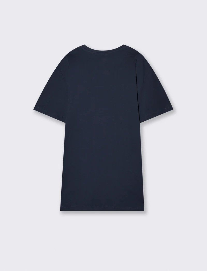 T-shirt cotone con stampa degradè - Blu scuro