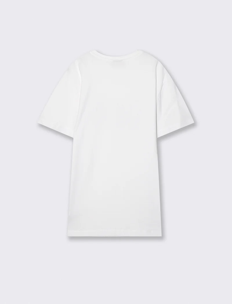 T-shirt cotone con stampa degradè - Bianco
