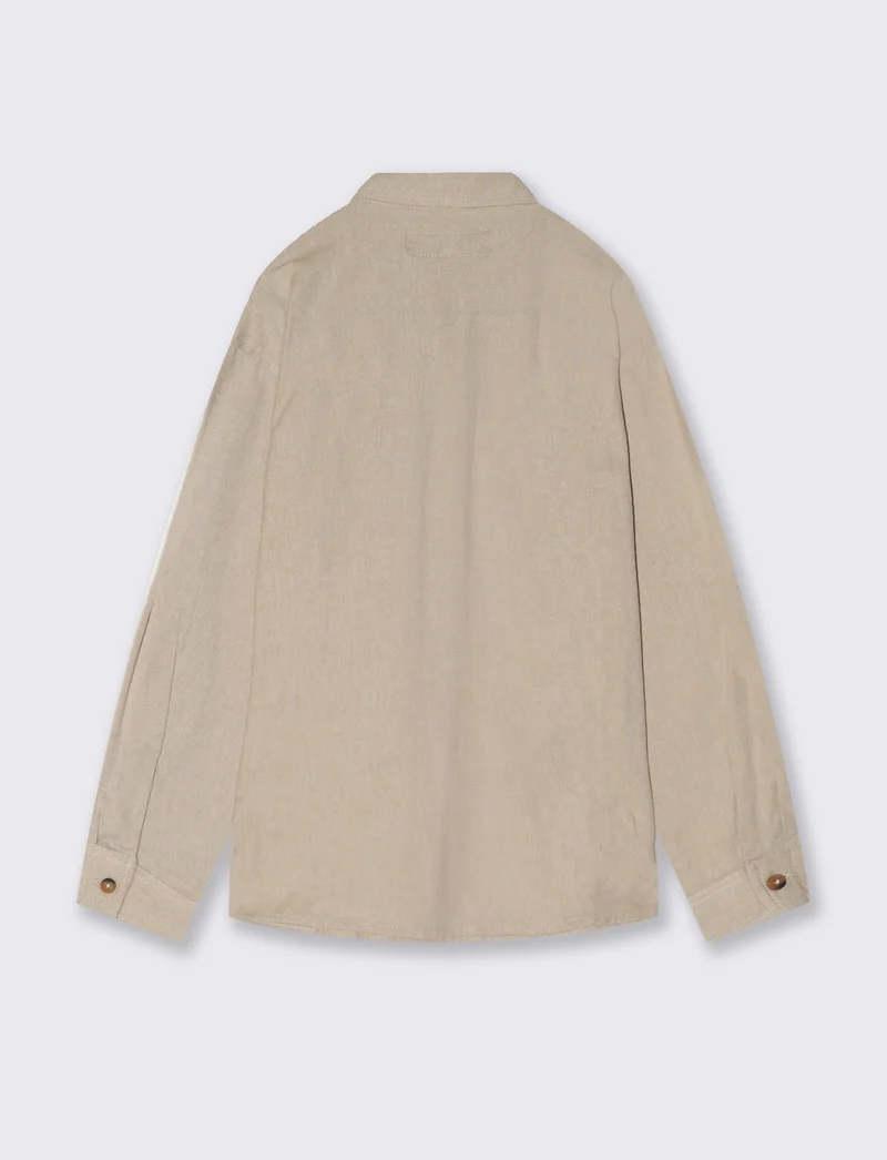 Camicia flanella con tasche e tasconi - Beige