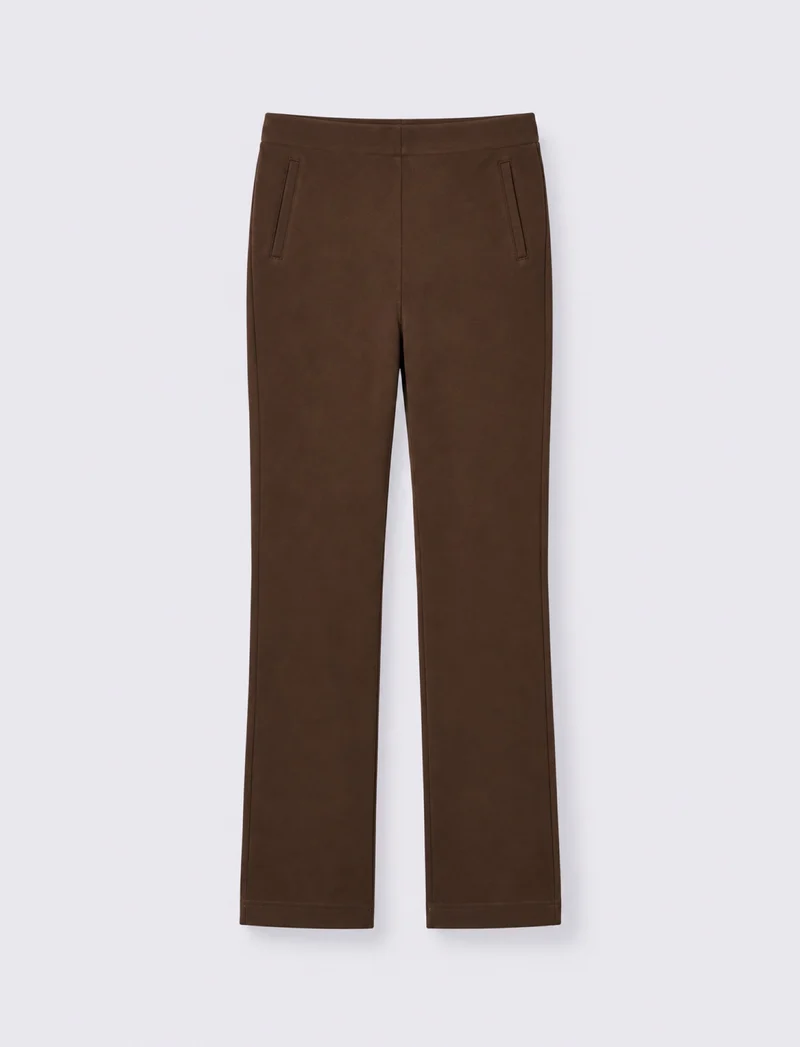 Pantalone skinny a vita alta flare - Moro