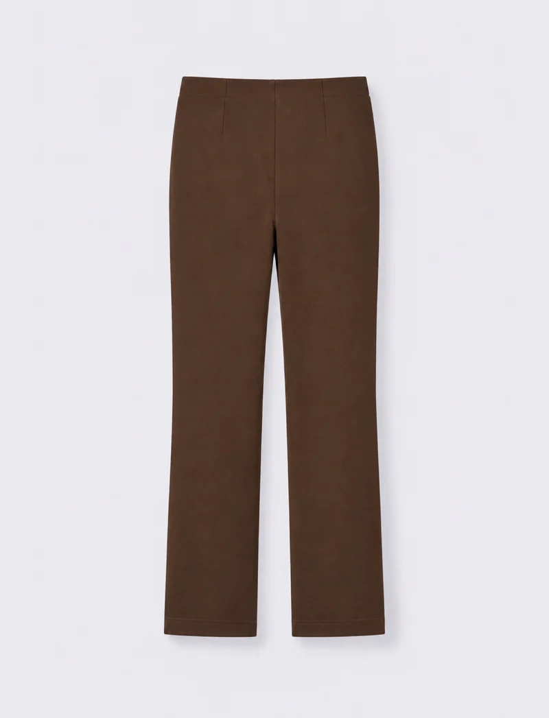 Pantalone skinny a vita alta flare - Moro