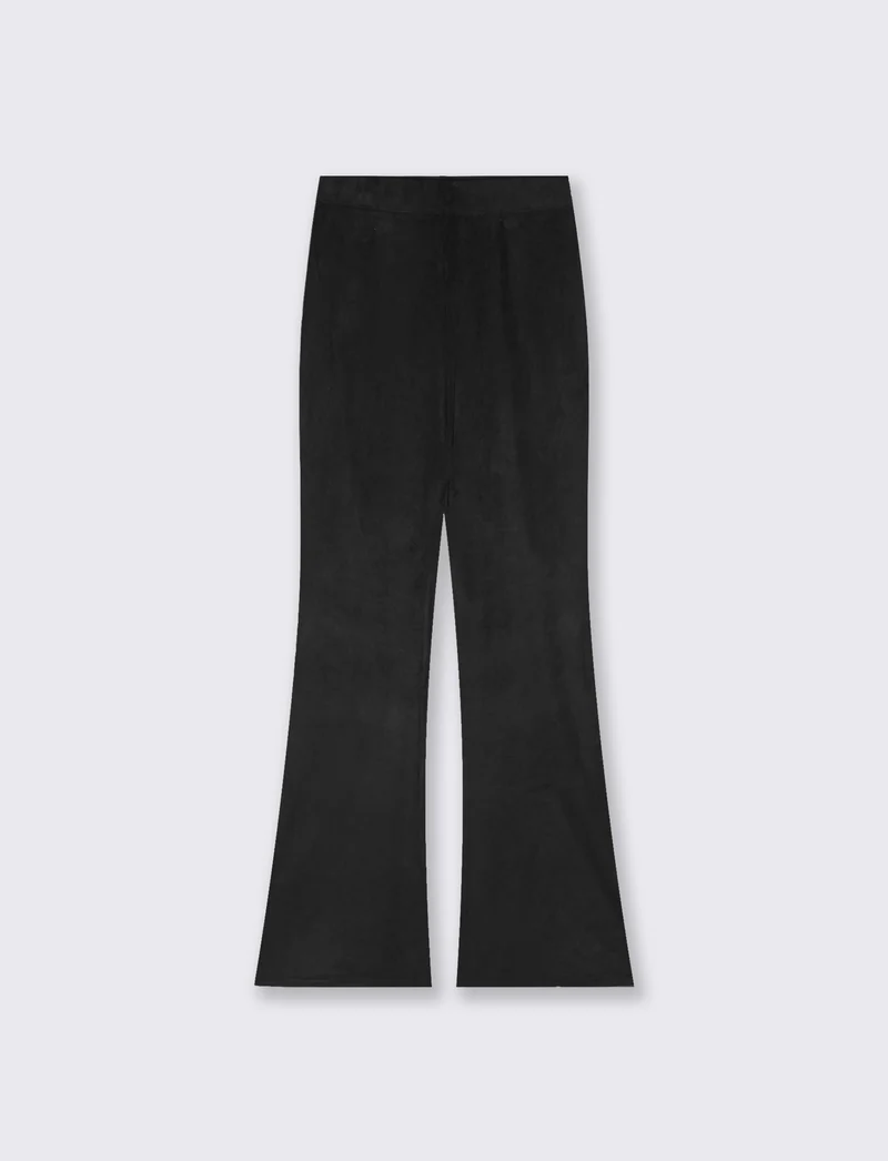 Pantalone elastico flare con vita comoda - Nero