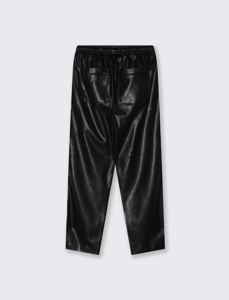 Pantalone con elastico e coulisse - Nero