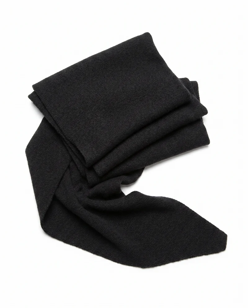 Triangolo sciarpa grande con bordini - Nero