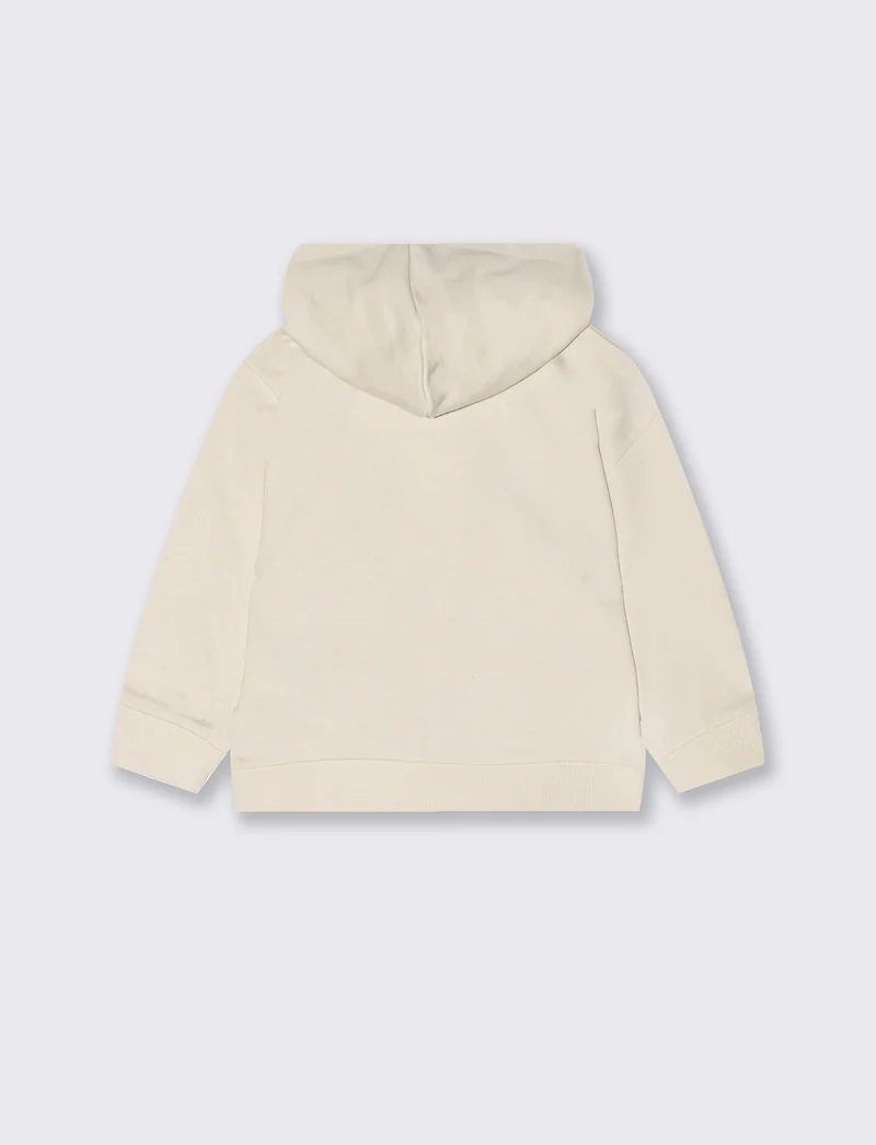 Felpa con cappuccio e zip versatile - Beige