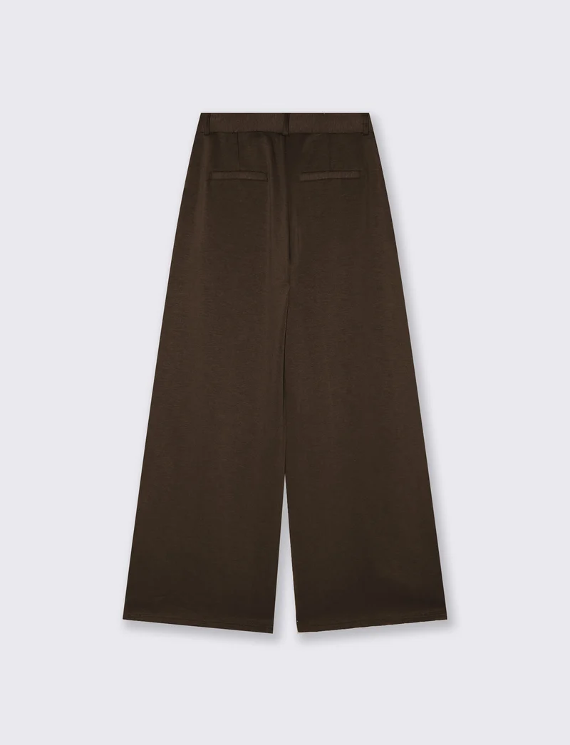 Pantalone palazzo con pinces e tasche - Moro