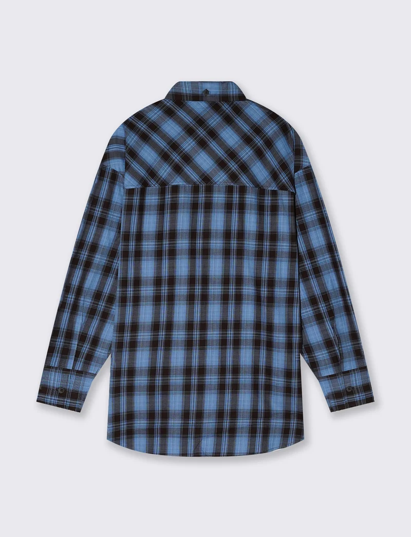 Camicia in cotone con fusciacca al collo - var 2