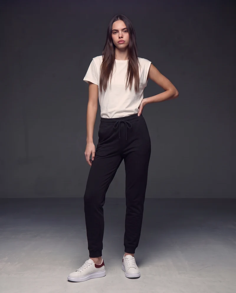 Pantafitness Slim con Coulisse ed Elastico - Nero