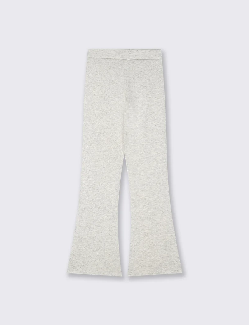 Leggings a zampa con elastico in vita - Grigio mel.