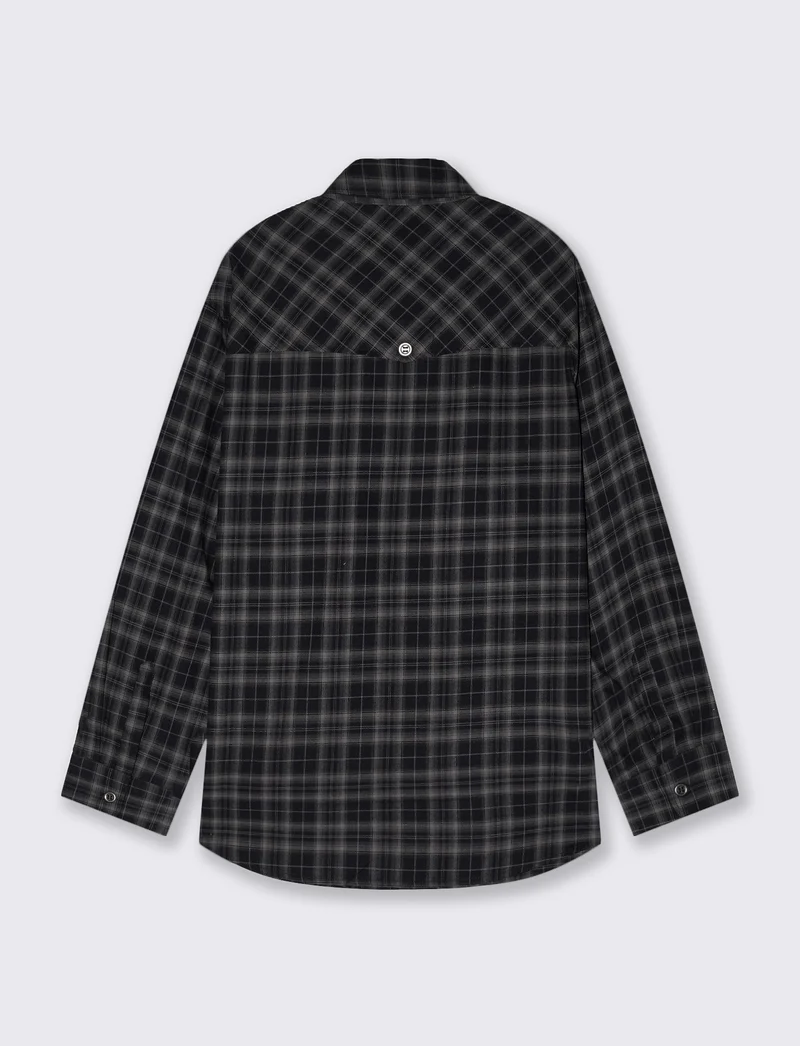 Camicia a quadri manica lunga con tasche - var 2