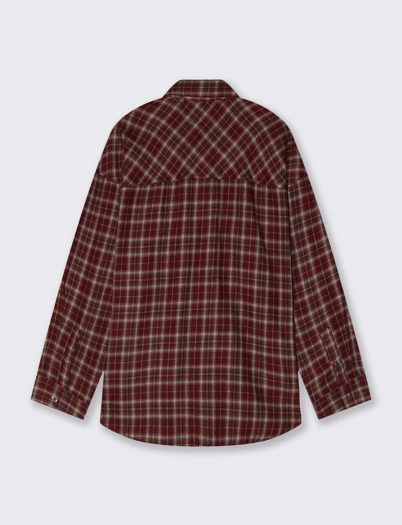 Camicia a quadri manica lunga e tasca - var 2