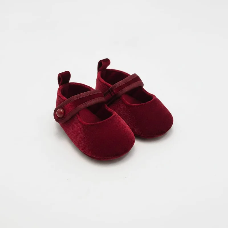 Ballerina in raso bordeaux per neonate - Bordeaux