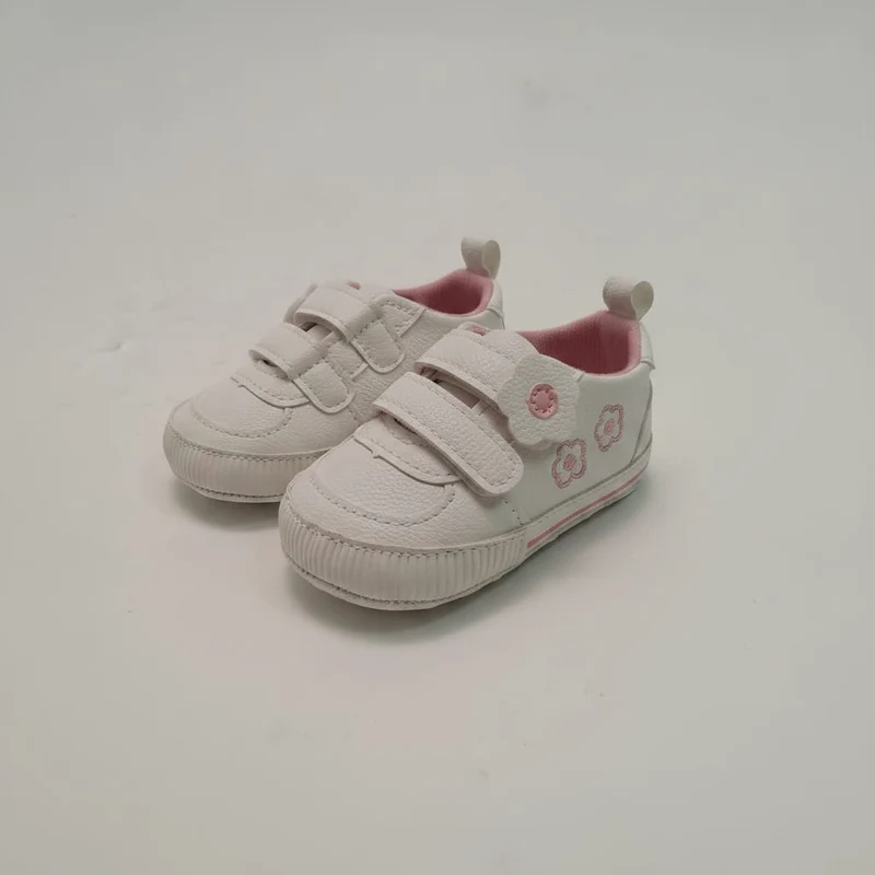 Scarpa bianca con fiori per bambina - Bianco